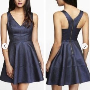 Express Jacquard Fit and Flare Dress